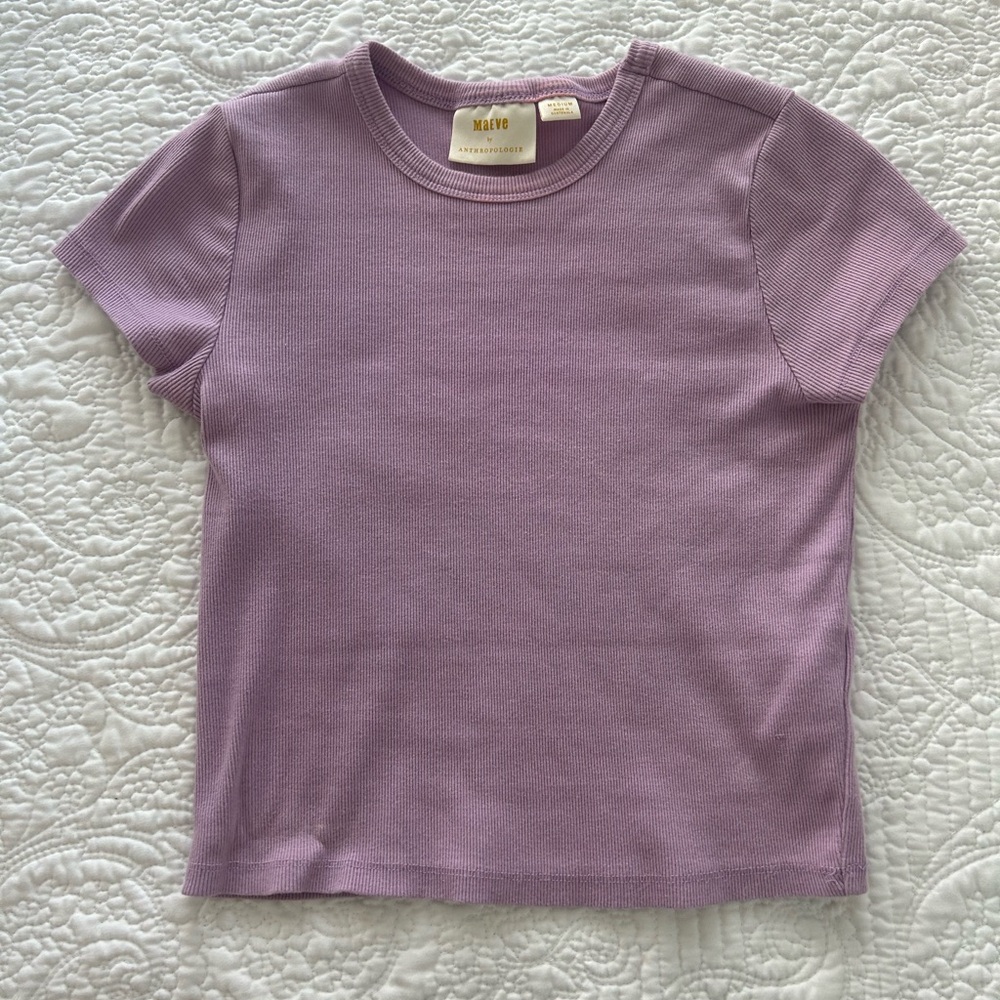 Anthropologie Maeve lavender crop top